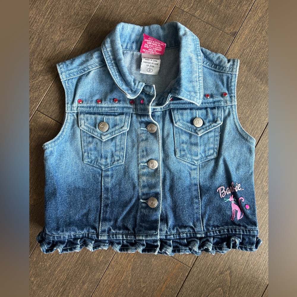 Y2K denim barbie vest size 2t